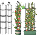 Tower Obelisk Garden Trellis for Climbing Plant，6.3FT/75.6" Rustproof Metal by MQUPIN