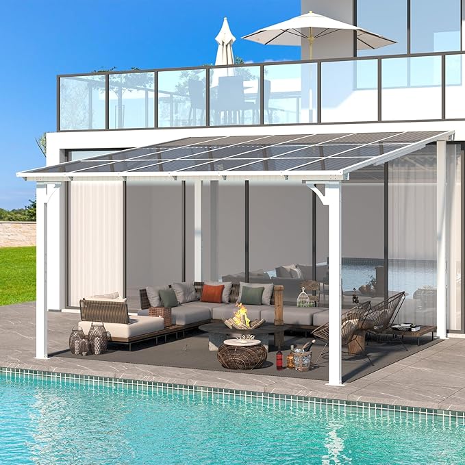 AECOJOY 12' x 12' White Gazebo Outdoor Pergola - Image 4
