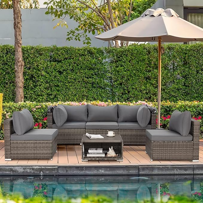 HOMREST 6 Pieces Patio Furniture Sets, Outdoor Daybed - Image 8