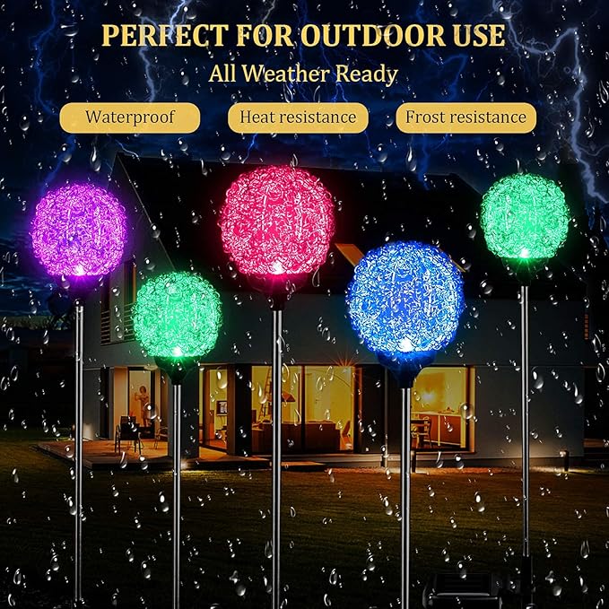 Solar Garden Lights Outdoor, Upgraded Globe Powered Garden Light - Image 4