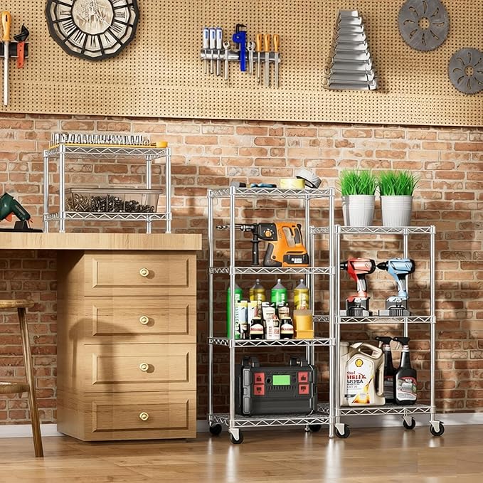 Xcity Storage Shelves, 2 Tier Heavy Duty Metal Shelving Unit - Image 6