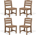 SERWALL Outdoor Dining Chairs Set of 4, All-Weather HDPE Patio Chair by SERWALL