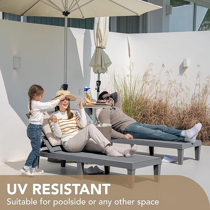 Devoko Outdoor Chaise Lounge Chair Set of 2 - Image 3