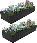 8×2×1FT Galvanized Raised Garden Bed Kit, Metal Planter Boxes, Large Outdoor by ZUNUDA