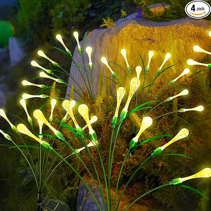 Anordsem Solar Garden Lights Outdoor: 8 Removable PVC Water Drop Light Head 4 by Anordsem