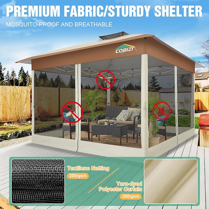 COBIZI Gazebo 13x13 Pop Up Canopy, Gazebos on Clearance - Image 2