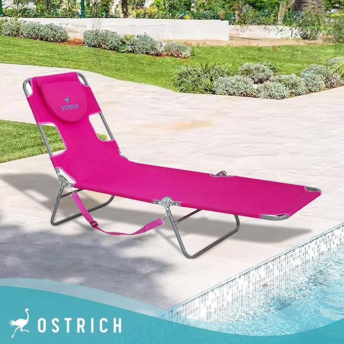 Ostrich Beach Lounge Chair, Folding & Reclining Outdoor Chaise Lounger - Image 2