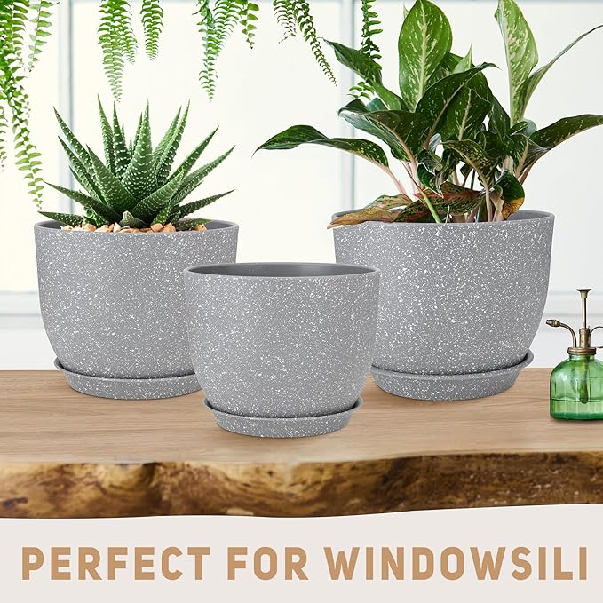 Plant Pots 12/10/9 inch Set of 3, Flower Pots - Image 5