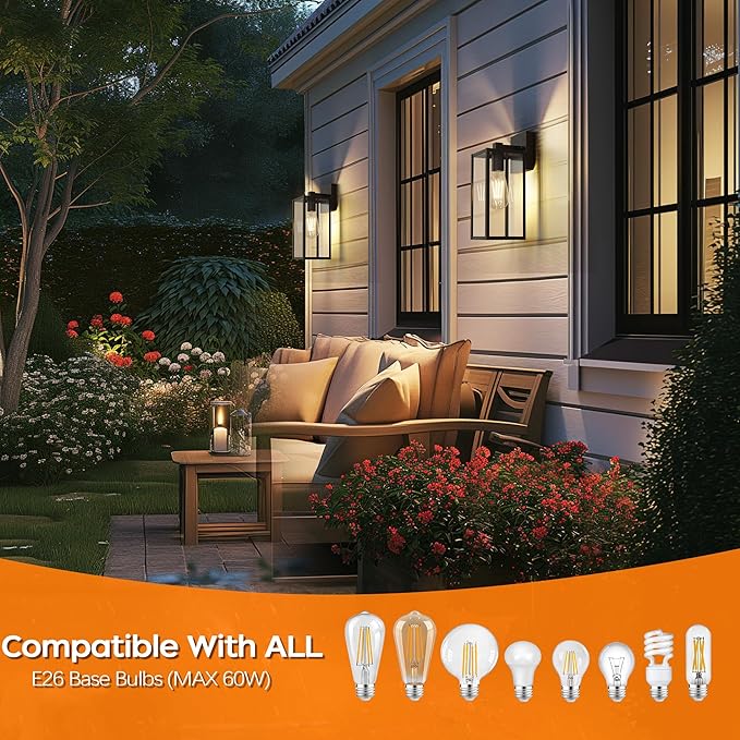 WIHTU 13in Outdoor Light Fixture Wall Mount, LED Exterior Lighting fixtures - Image 3