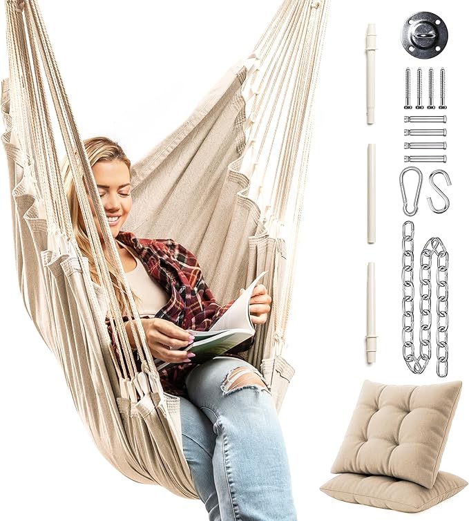 Hanging Hammock Chair Swing – Hanging Chair Outdoor & Indoor by EXTIRIO