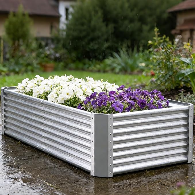 Galvanized Raised Garden Bed Kit Outdoor Patio, Deep Root Box Planter - Image 7