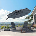 PURPLE LEAF 11 Feet Patio Umbrella Outdoor Cantilever Round Umbrella Aluminum by PURPLELEAF