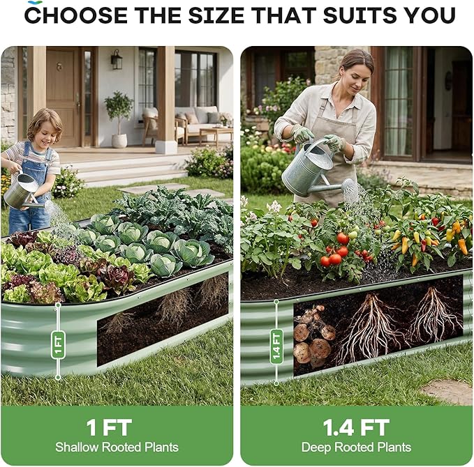 Galvanized Raised Garden Bed Outdoor, Rust-Resistant Garden Planter Box - Image 9