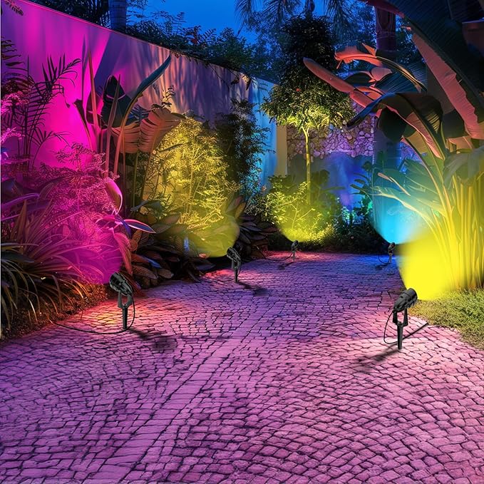 1500LM LED High Brightness Outdoor Landscape Lighting 15W RGBCW Color Changing - Image 9