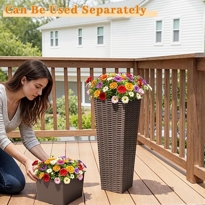 Greesum 24 Inch Tall Plastic Planters - Image 6