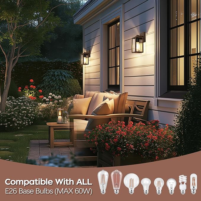 WIHTU Outdoor Lights for House, LED Exterior Front Porch Light Fixtures for - Image 3