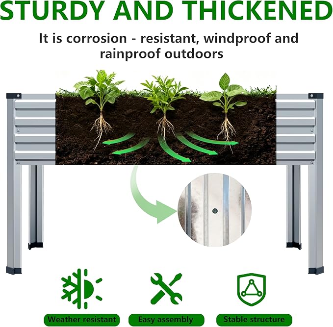 Vengarus Galvanized Raised Garden Bed Outdoor - Image 3