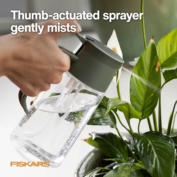 Fiskars 2-in-1 Mist & Pour Watering Carafe, Glass Plant Mister - Image 4