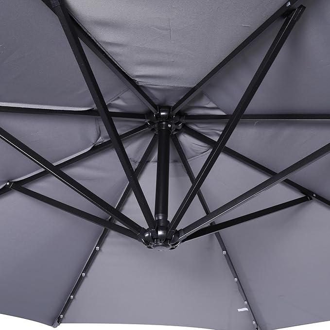 Flash Furniture Sedona Round Solar Cantilever Umbrella, Commercial Grade - Image 11