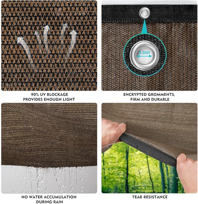 90% Shade Cloth Sun Shade Fabric Privacy Screen Shade Cover - Image 6
