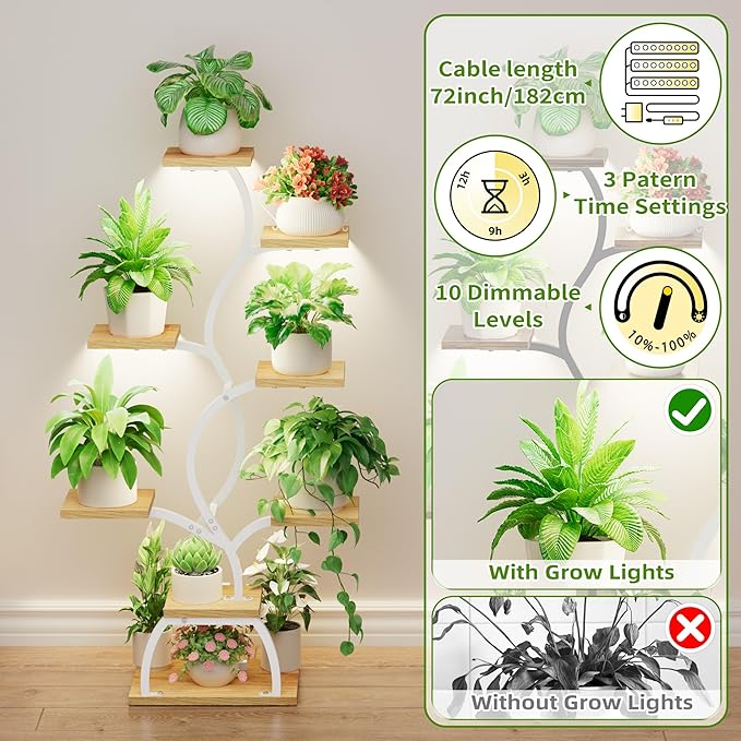 Plant Stand Indoor with Grow Light - Image 6