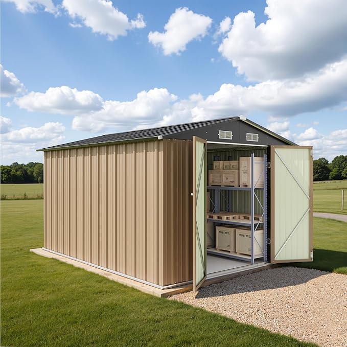 Greesum 8x10FT Outdoor Storage Shed, Metal Storaged Sheds - Image 2