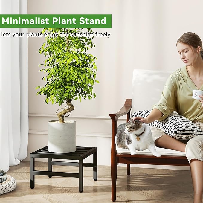 IBUYKE 3 Pack Metal Plant Stand Indoor Outdoor, Heavy Duty Small Flower Pot - Image 4
