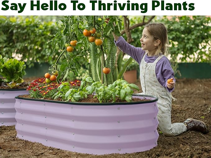 Plant & Plot Galvanized Raised Garden Beds Outdoor // 4×2×1 ft Planter Raised - Image 3