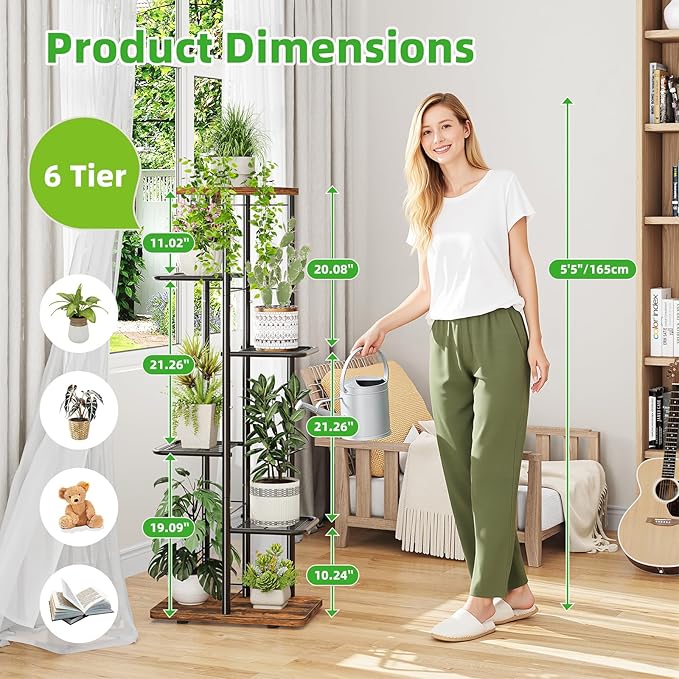 Simple Trending Plant Stand Indoor, Tall 6 Tier Metal Plant Shelf - Image 6