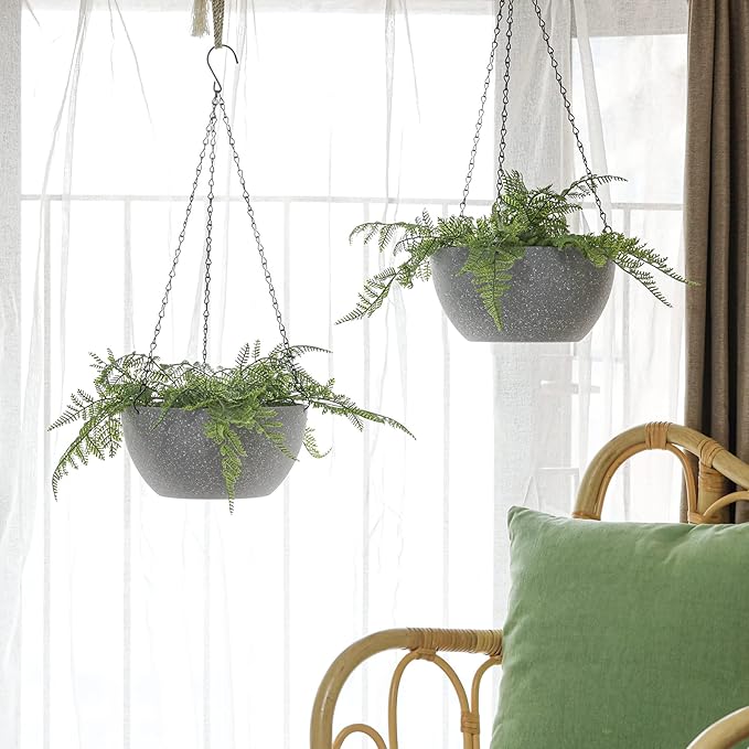 T4U Hanging Planters for Indoor Plants, 10 Inch Hanging Planter Outdoor 2 Pack - Image 9