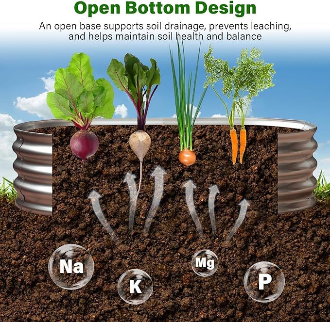 Galvanized Raised Garden Bed for Outdoor: 4X2X1ft Durable Metal Vegetable Plant - Image 5