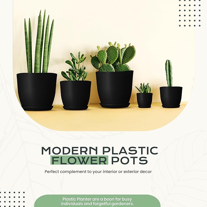 Utopia Home - Plant Pots Indoor - 7/6.6/6/5.3/4.8 Inches Home Decor Flower Pots - Image 5