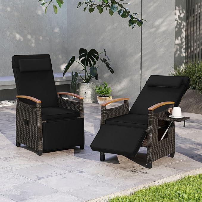 RELAX4LIFE Rattan Outdoor Recliner Chair - Image 2
