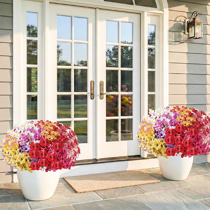 22 Pack Artificial Flowers for Outdoor Indoor Fake Plants, Faux Silk Flowers - Image 7