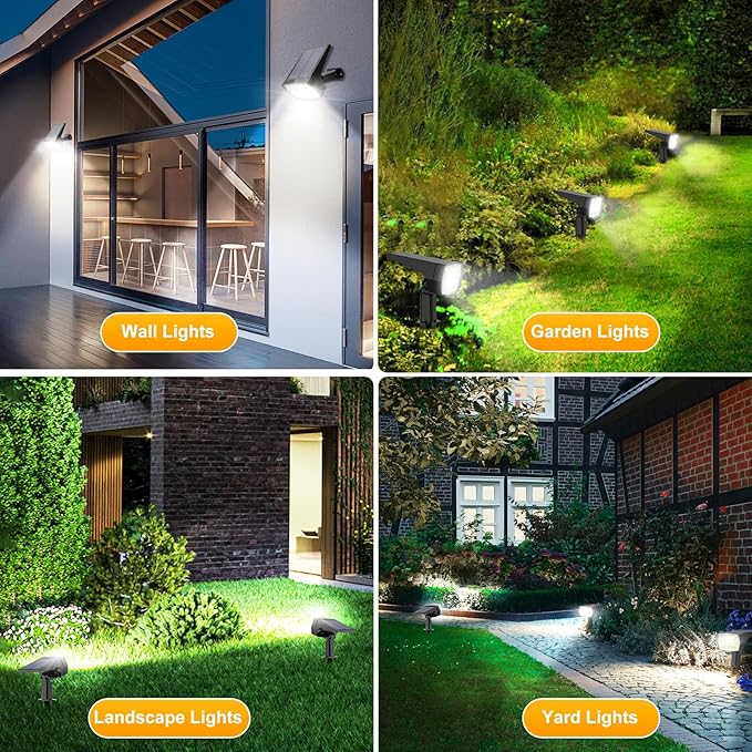 Fabrito 72 LEDs Solar Spot Lights Outdoor Waterproof, 3 Modes Landscape - Image 5