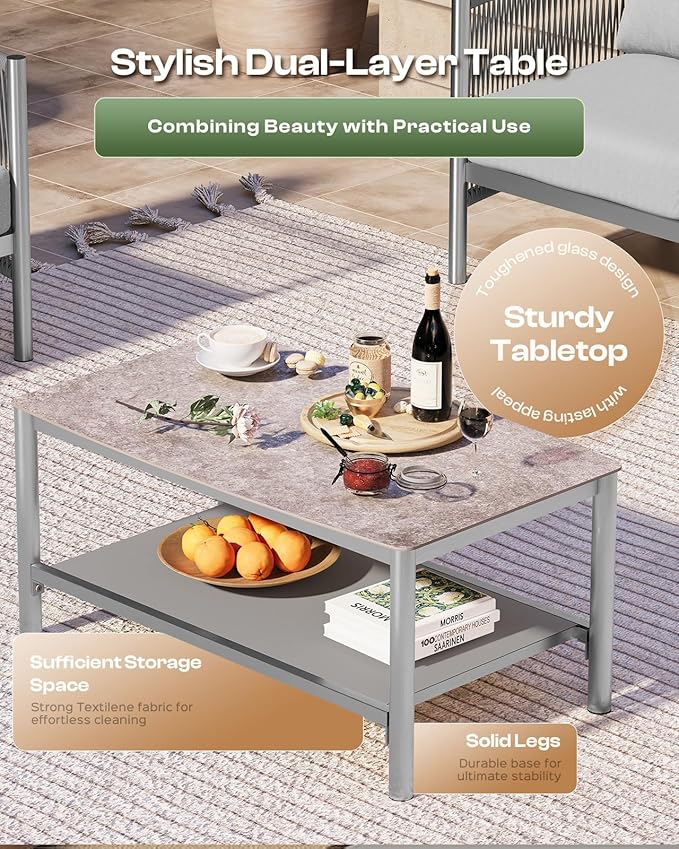 Aluminum Outdoor Patio Furniture Set - Image 6