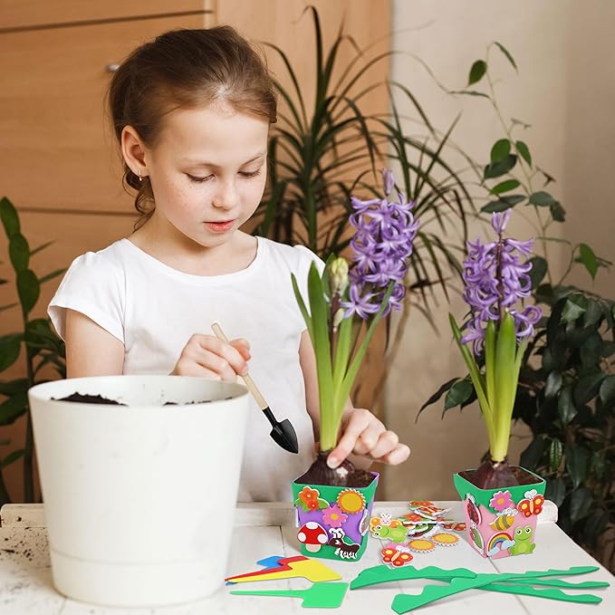 Elcoho 36 Set Garden Plastic Pot Craft Kit Plant Spring Craft Kits - Image 6
