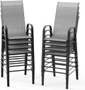 VINGLI Outdoor Bar Chairs Set of 8 – Stackable Outdoor Bar Stools by VINGLI