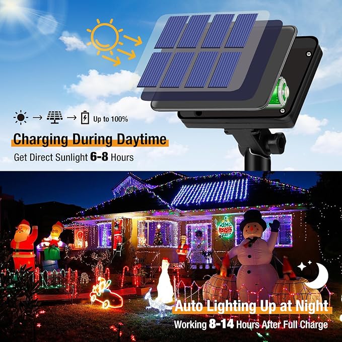 btfarm 4 Pack Solar String Lights Outdoor, Toltal 320LED 132FT Solar Fairy - Image 2