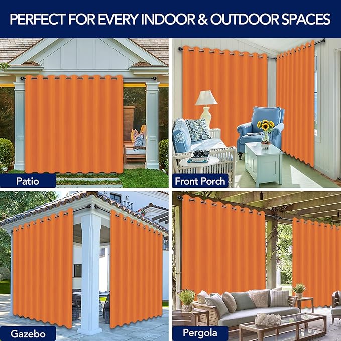 PureFit Outdoor Curtains for Patio Waterproof Weatherproof, UV Resistant - Image 5