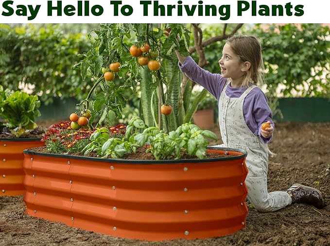 Plant & Plot Galvanized Raised Garden Beds Outdoor // 4×2×1 ft Planter Raised - Image 3