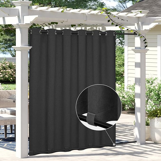 Easy-Going Linen Look Outdoor Curtains Waterproof Windproof Porch Curtains by Easy-Going
