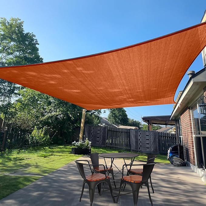 SUNLAX Sun Shade Sail 12' x 13' Terra Red Rectangle Canopy Sail Shade Cover UV by SUNLAX