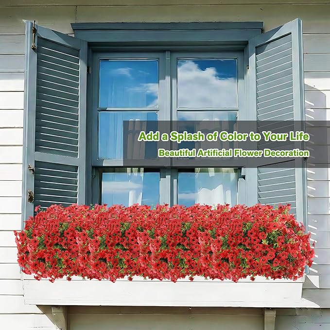 Artificial Flowers for Outdoor, Silk Flowers No Fade Fake Plastic Flowers UV - Image 6