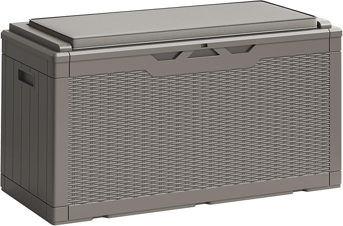 Greesum 100 Gallon Resin Deck Box Large Outdoor Storage Boxes by BuynowfromGreesum