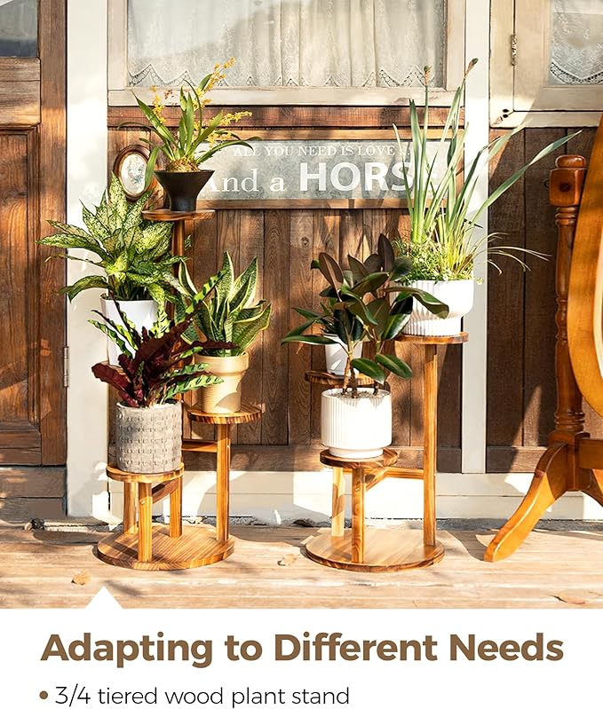 Bamworld 3 Tier Plant Stand Indoor, Corner Wood Plant Shelf - Image 6