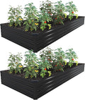 12×4×1FT Galvanized Raised Garden Bed Kit, Metal Planter Boxes, Large Outdoor by ZUNUDA