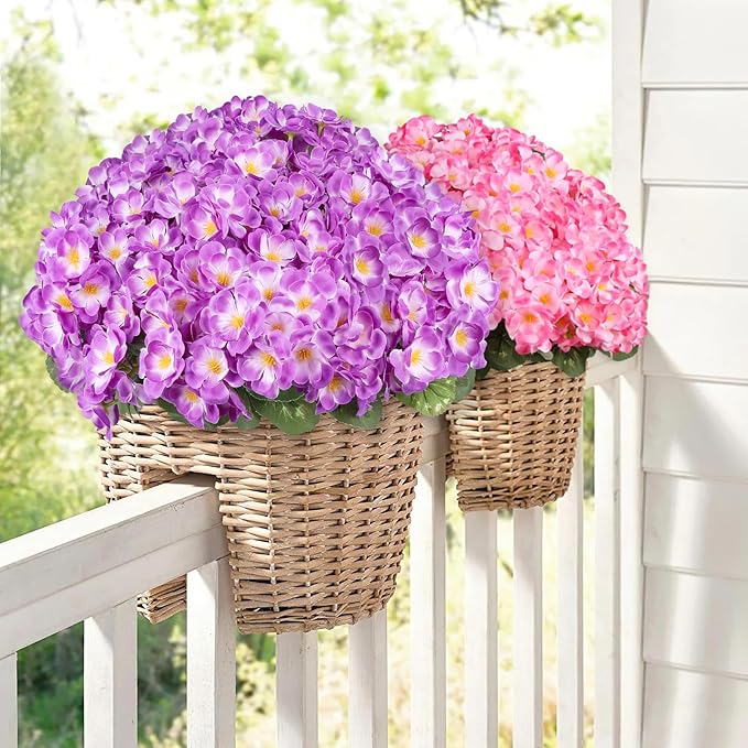 Artificial Geraniums Flowers for Outdoors, 6 Bundles Realistic Silk Fake - Image 6