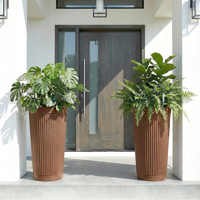 24in Tall Self-Watering Planters Set of 2 - Image 3