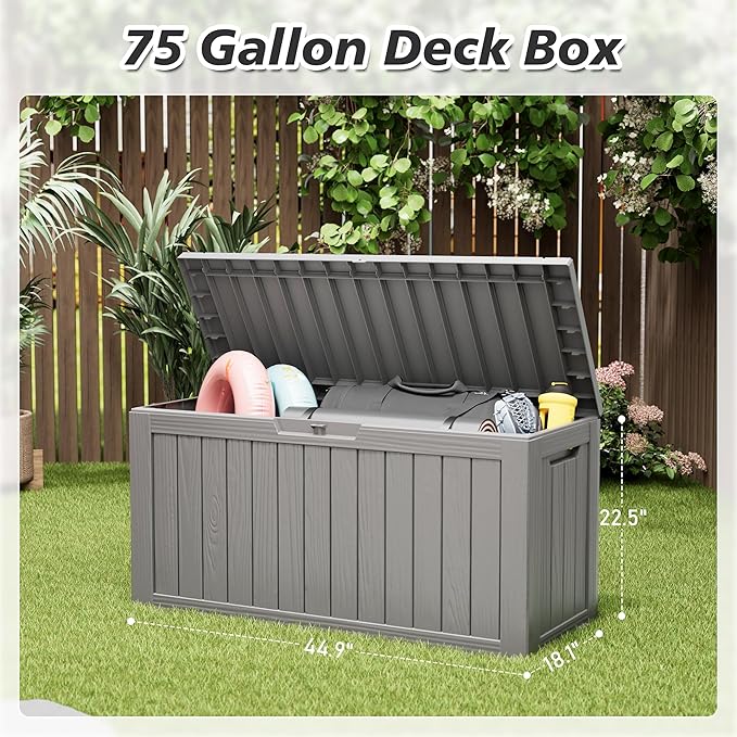 Outdoor Storage Box, Resin Deck Boxes Indoor and outdoor, Waterproof Storage - Image 2
